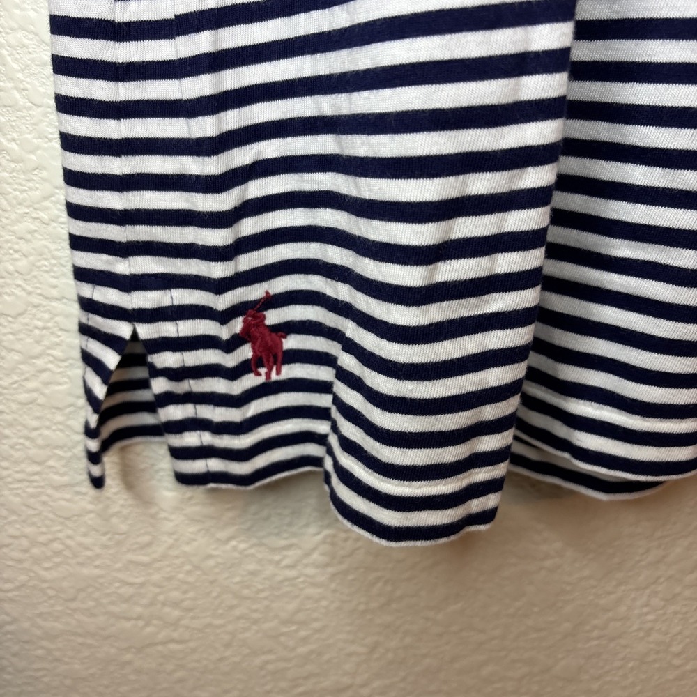 POLO RALPH LAUREN DESIGNER POLO SHIRT Mens XL‎ Striped Blue & white - Picture 8 of 16